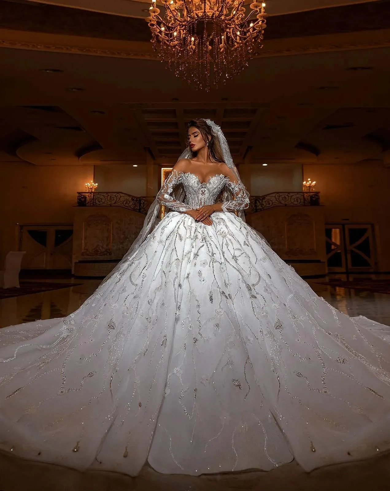 Puffy Wedding Ball Gown White