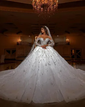 Puffy Wedding Ball Gown White