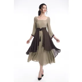 Retro Linen Long Dress and Waist Skirt Cosplay Costumes