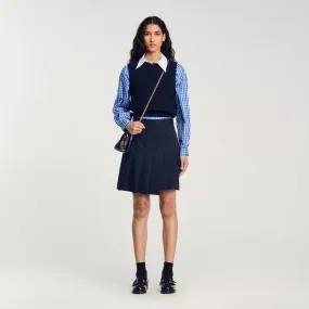 Short Asymmetrical Pleated Skirt