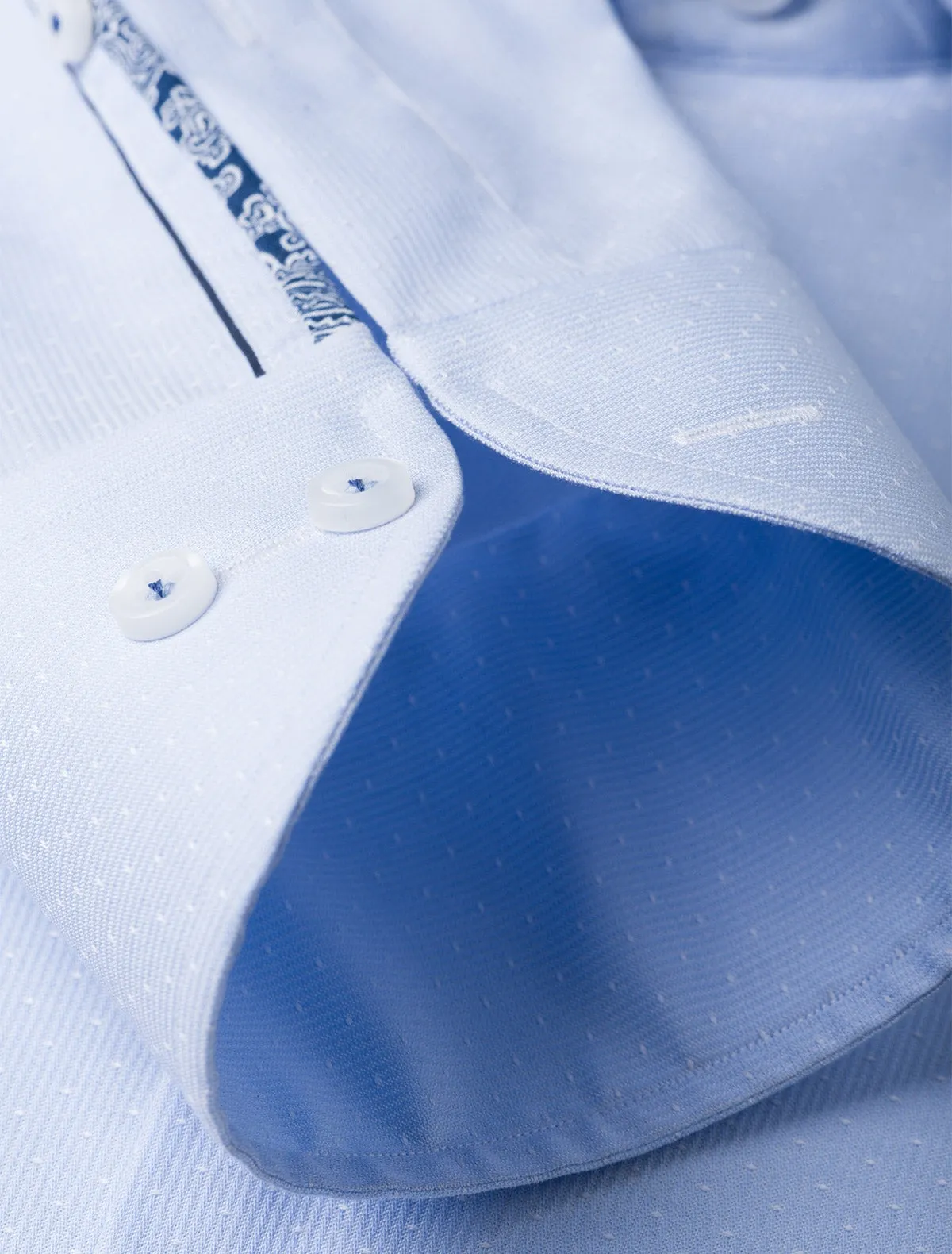 SKY BLUE MICRO DOTTED SHIRT