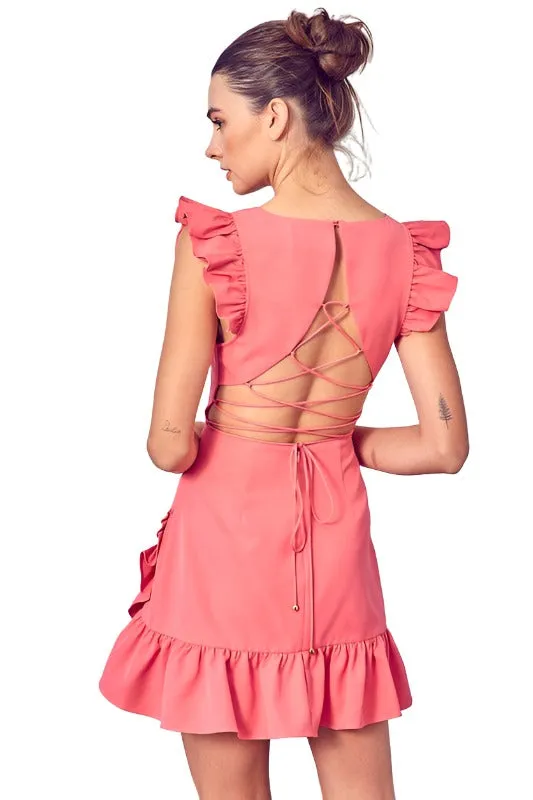 V-Neck Ruffle Dress