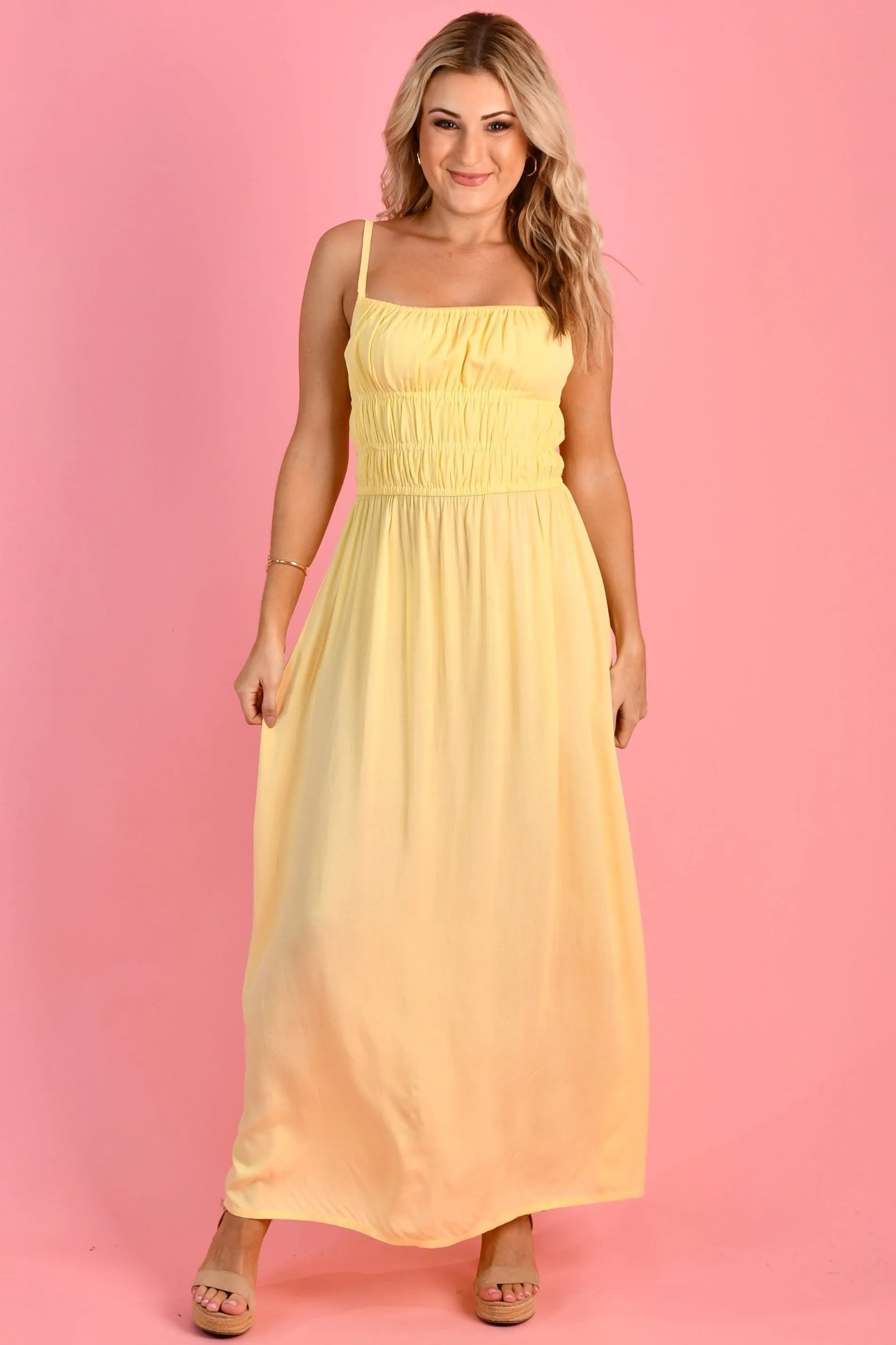 VGLD808 - SUMMER MAXI DRESS - SOFT YELLOW