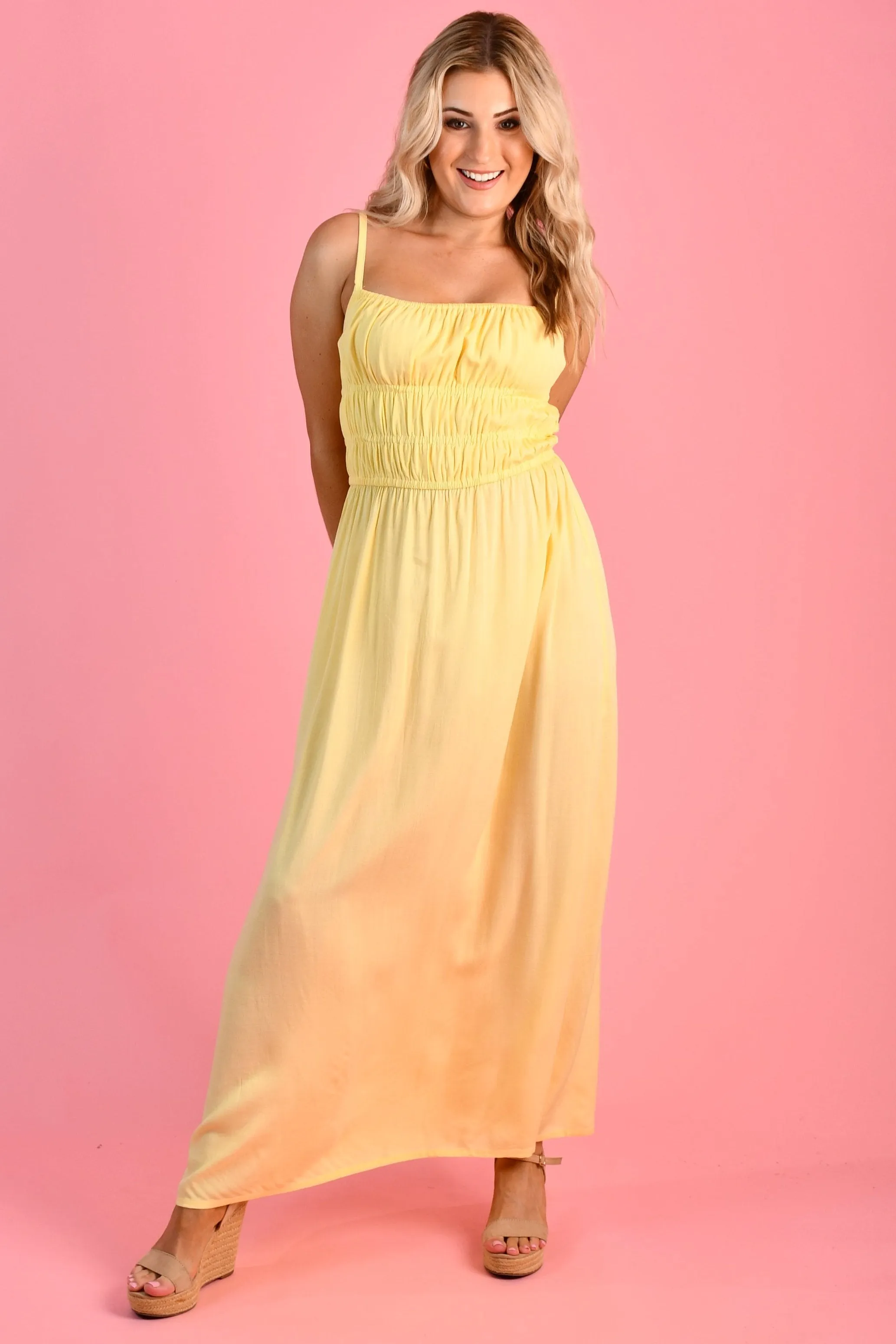 VGLD808 - SUMMER MAXI DRESS - SOFT YELLOW
