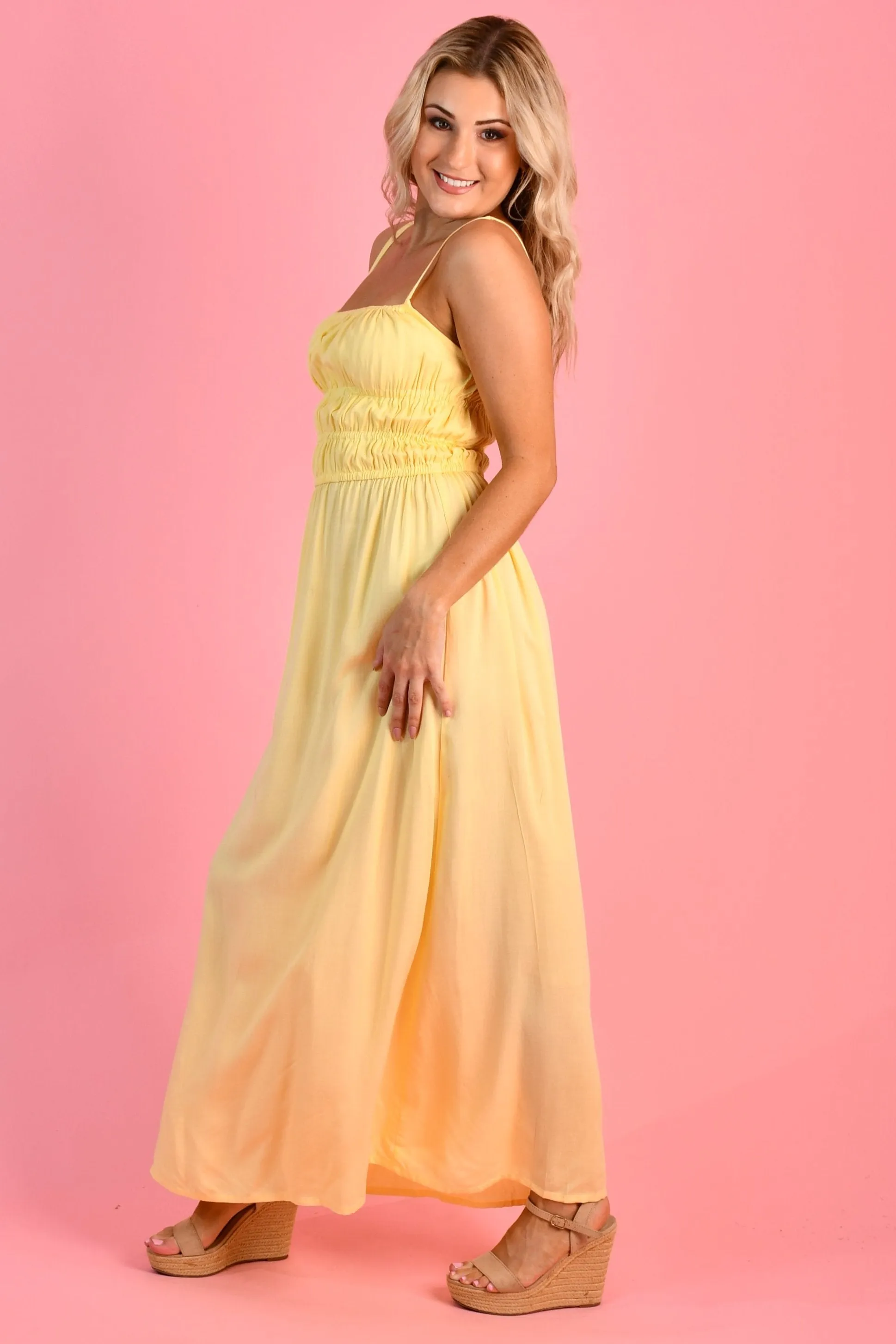 VGLD808 - SUMMER MAXI DRESS - SOFT YELLOW