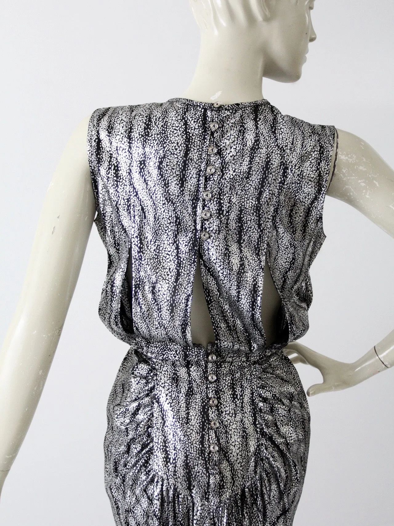 vintage 80s metallic mini dress