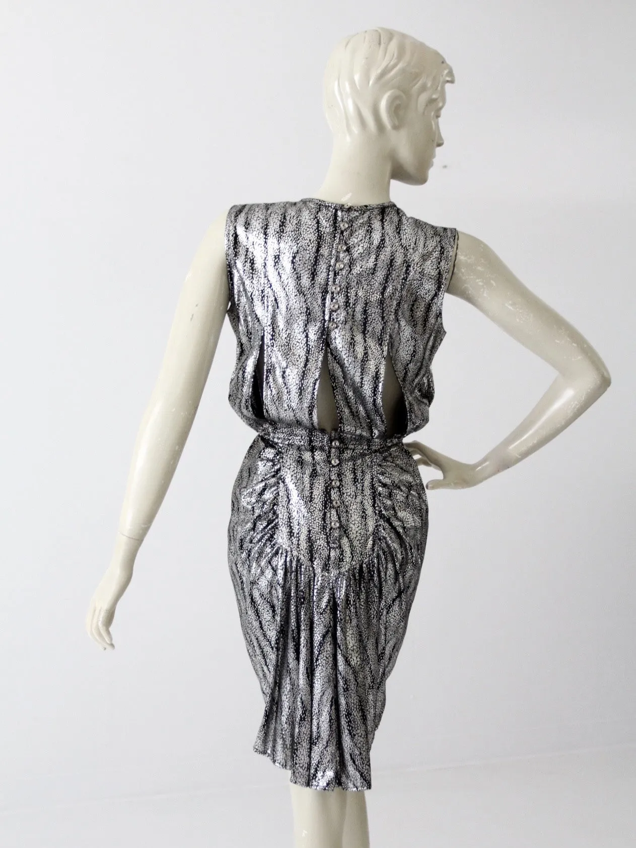 vintage 80s metallic mini dress