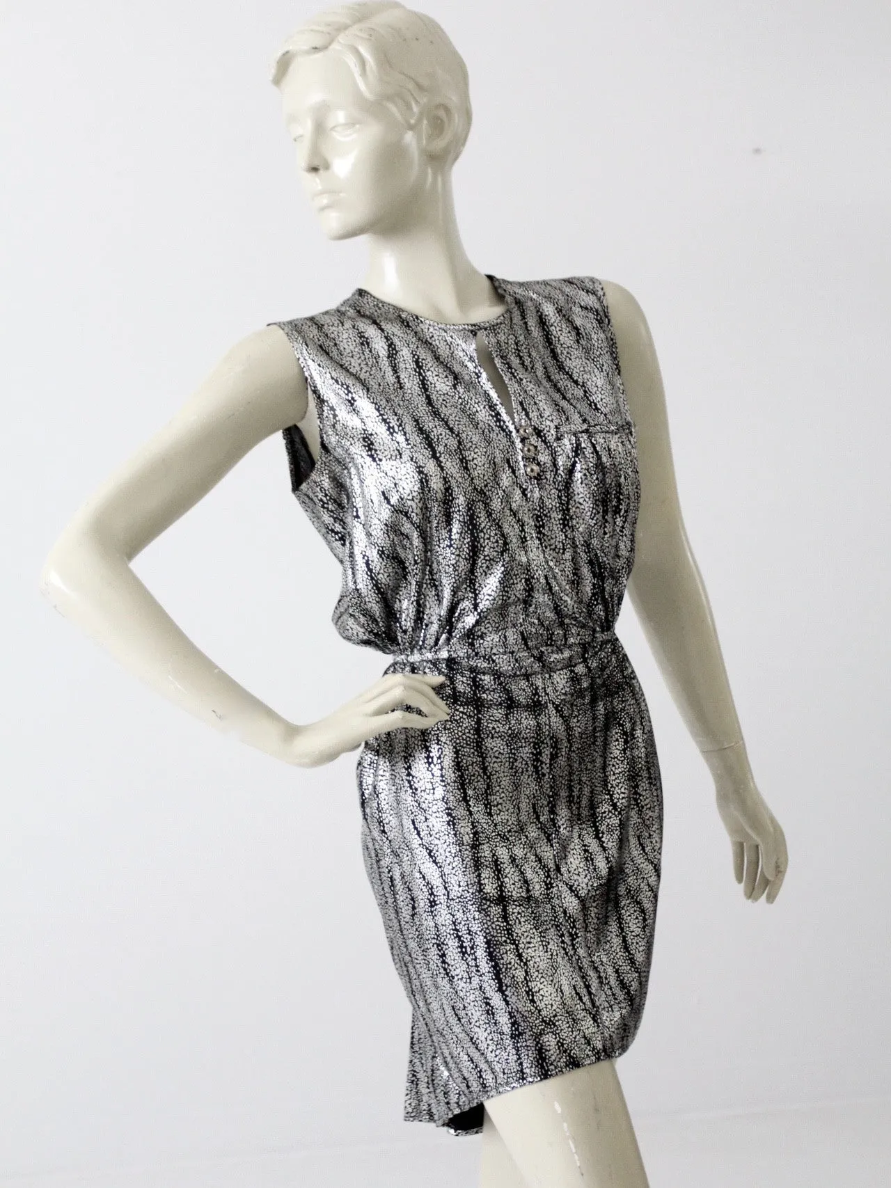 vintage 80s metallic mini dress