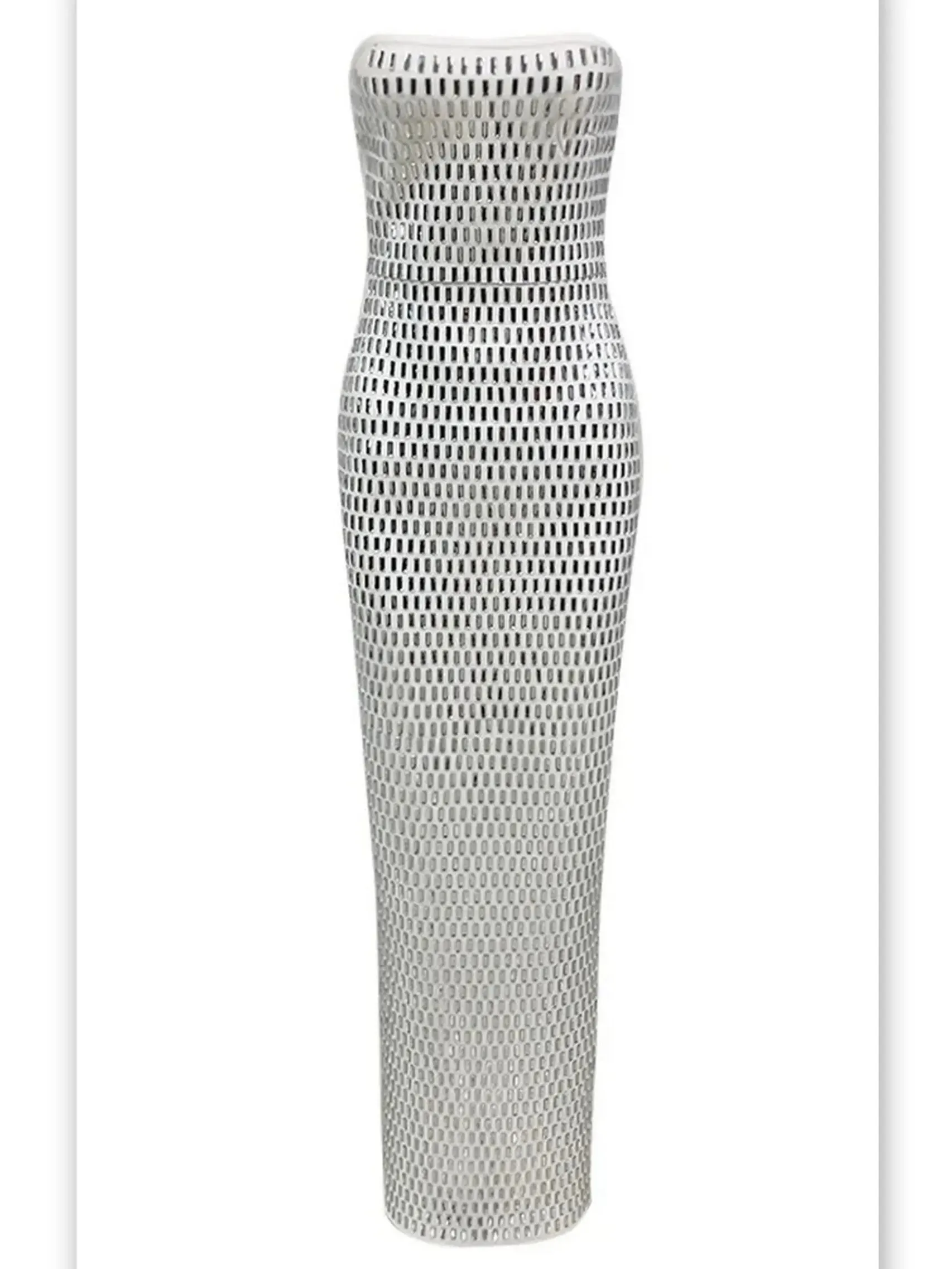 Women’s Crystal-Embellished Long Strapless Tube Dress